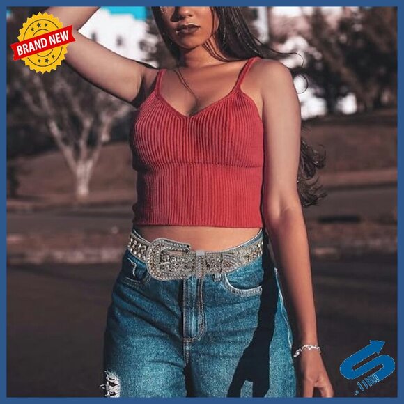 Rhinestone Studded Belt Microfiber Leather Punk Western Y2K Style main image 3